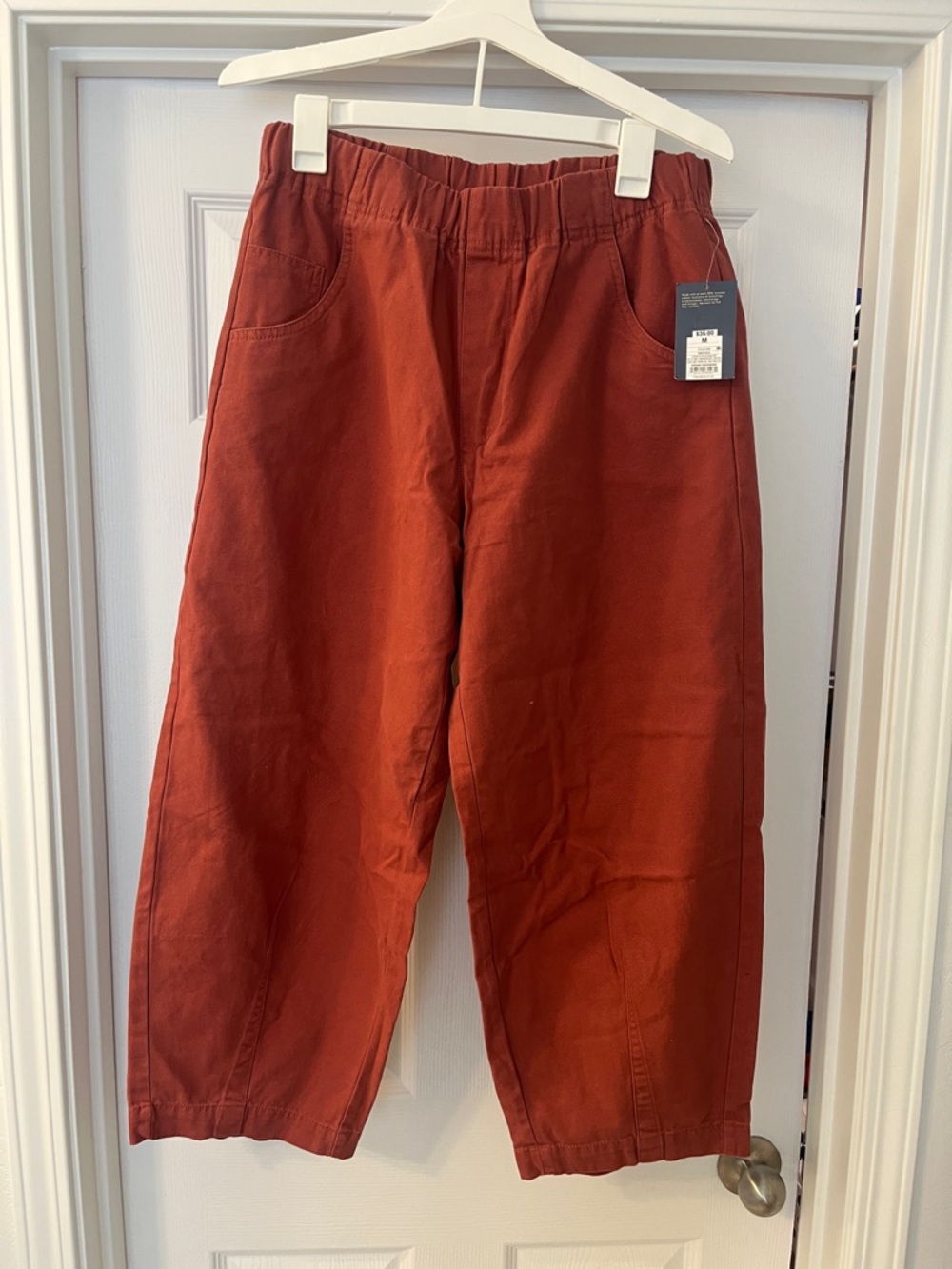 Universal Thread Wide-Leg Cotton Pants in Rust
